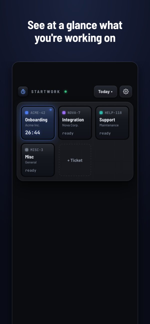 A running timer at a glance